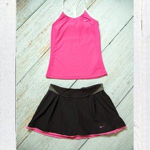 Nike tennis outfit dri-fit pink and brown  Size S